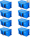 Blue Moving Bags Heavy Duty Extra Large Storage Bags with Zipper and Handles, Moving Supplies Moving Storage Bags, 23 Gallon Capacity, 8 Pack