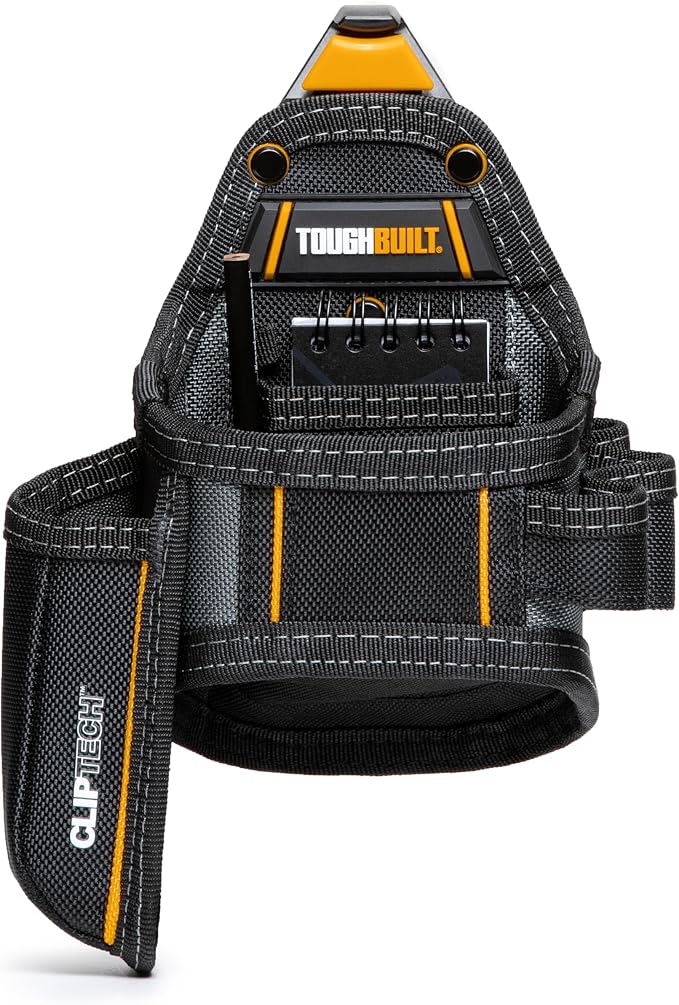 ToughBuilt ClipTech Series - Utility Pouch, Heavy-Duty Tool Pouch with Multiple Pockets, Secure Attachment & Storage for Jobsite Use