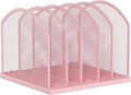 Gawerk 5-Section Vertical Desktop Organizer, 5-Section Mesh File Folder Stand Sorter for Office Home Classroom Organization (1, Pink)