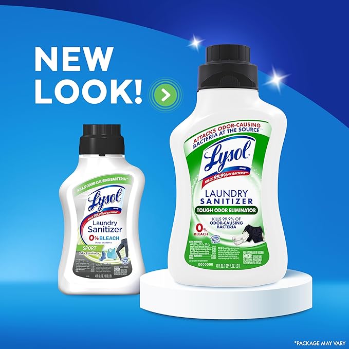 Lysol Tough Odor Eliminator Laundry Sanitizer Additive, Sanitizing Liquid for Gym Clothes and Activewear, 0% Bleach, Eliminates Odor Causing Bacteria, 41oz
