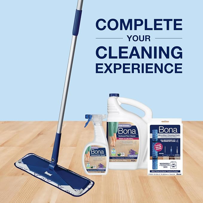 Bona Hardwood Floor Cleaner Spray - 32 fl oz - Lavender Thyme Scent - Refillable - Residue-Free Floor Cleaning Solution for Wood Floors