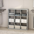 Furinno Cubic Extra Thick 9-Cube Closet Organizers and Storage, Light Grey | 14.6 x 44 x 44 in, Open Shelf Closet Storage, Closet Organizer, for Wardrobe, Bedroom, Living Room