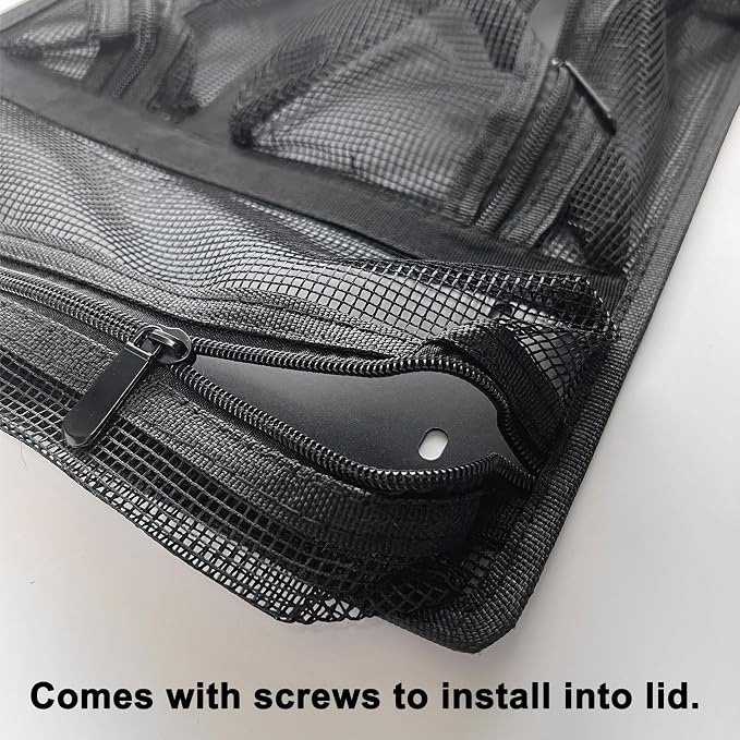 LAFENLIN Lid Organizer for Pelican 1510 Case, 5 Mesh Pockets Storage Organizer, Fits Camera Cases, Diving Dry Boxes, Hard Cases & Toolboxes – Includes Screws & Hook and Loop Strap, Durable, Shockproof
