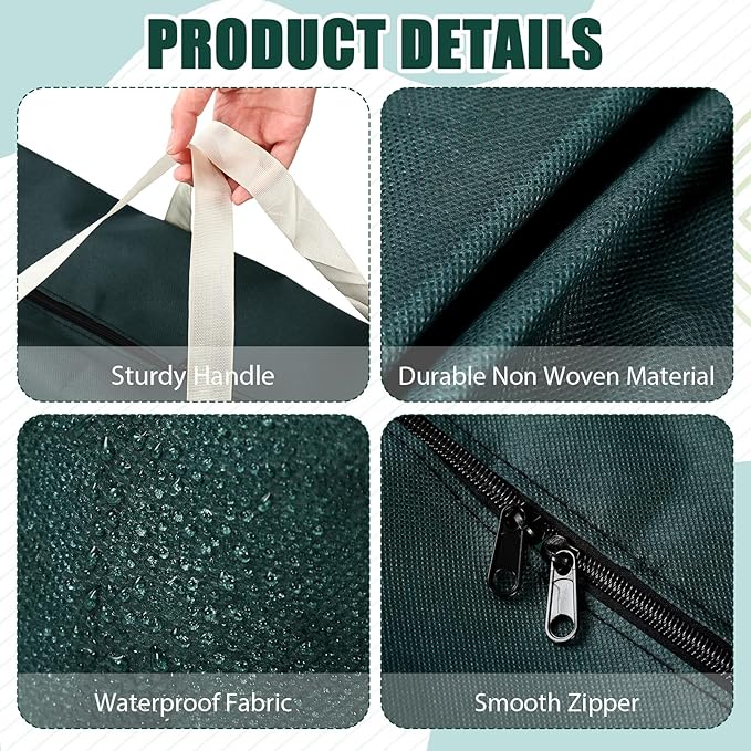 Sadnyy 12 Pack Extra Large Moving Bags Bulk with Carrying Handles & Zipper 32 Gal /120 L Reusable Waterproof Packing Bags Foldable Storage Organizer for Clothes, Bedding, Comforters(Green)
