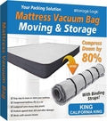 Storage Logic Foam Mattress Vacuum Bag with 4 Adjustable Packing Straps for Moving, Storage, Shipping, Vacuum Seal Mattress Bag with Packaging Straps (King/Cal-King)