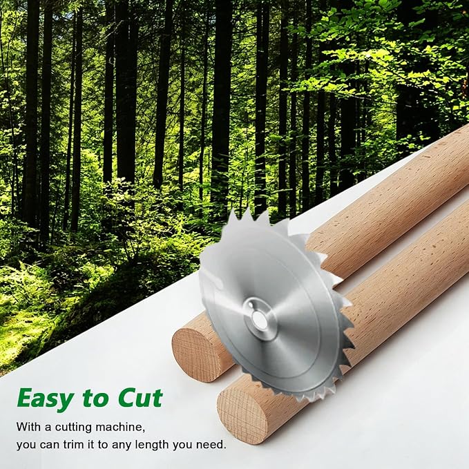 Solid Wood Closet Rod Heavy Duty Wooden Hanging Clothes Bar Cut To Size Custom Length Smooth Straight Wood Dowel Rods Long Wooden Stick Curtain Rod Wood Pole (Dia 1′′,L42in)
