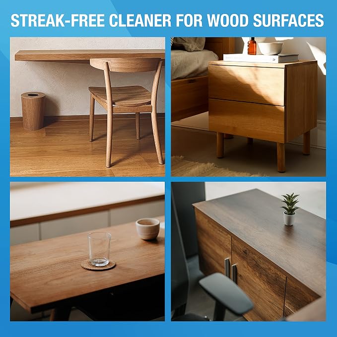 MiracleWipes for Wood Surfaces, Remove Dirt and Grime Buildup, Clean, Protect, and Polish Cabinets, Furniture, and Wood Floors, Great for Kitchen and Bathroom Cleaning Support - 60 Count