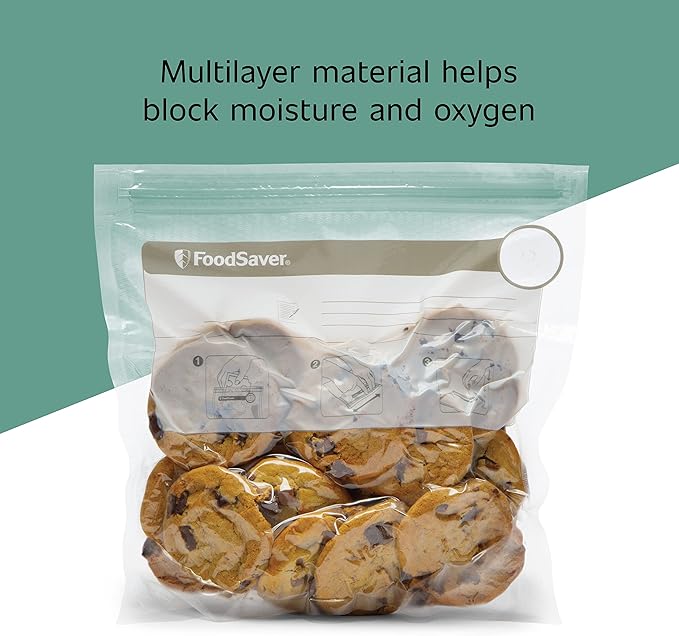 FoodSaver 1-Quart BPA-Free Multilayer Construction Vacuum Zipper Bags (Pack of 4)