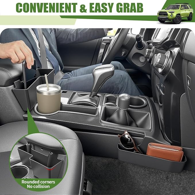 Center Console Organizer for 2010-2024 Toyota 4Runner Upgraded Hanging Armrest Box Extra Storage Gear Shift Side Tray for 4 Runner Interior Accessories(Fit 10-24/Hanging+Shifter Organizer)