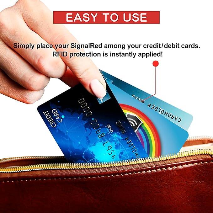 SaiTech IT 2 Pack RFID Blocking Card for Credit Debit ID Card, Rainbow Blue | Slim Anti-Theft Contactless NFC RFID Blocker Protector, Easily Fit into Wallet and Purse, for Men & Women
