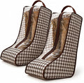 TUYUU 2 Pack Boot Storage Bag for Cowboy Boots, Portable Tall Boot Bags with Clear Window and Handle, Dustproof Non Woven Boot Organizer for Closet Travel Packing, Shoe Protector Bag for Women Boots
