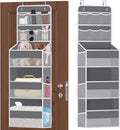 SpaceHacks 5-Tier Over the Door Organizer with Mesh Pockets, Baby Nursery Storage for Closet, Bathroom and Bedroom, Adjustable Hanging Closet Organizer for Cosmetics, Books and Essentials (Dark Grey)