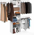 Furinno FANO Closet Organizers and Storage, 5-Tier Wide Closet Storage Organizer with 3 Hanging Bars and Adjustable Shelf, Wardrobe Closet Shelf Tower, 14.8 x 23.6 x 82.1 for Wardrobe, Bedroom, White