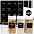 SAVVY & SORTED Black Labels for Containers, 180 Kitchen Labels for Food Storage Container, Pantry Labels for Food Storage, Organize Pantry Essentials Canister Label