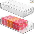 iDesign Stackable Clear Plastic Extra Long Pantry Organizers and Cabinet Storage Bins for Kitchen, 2-Pack