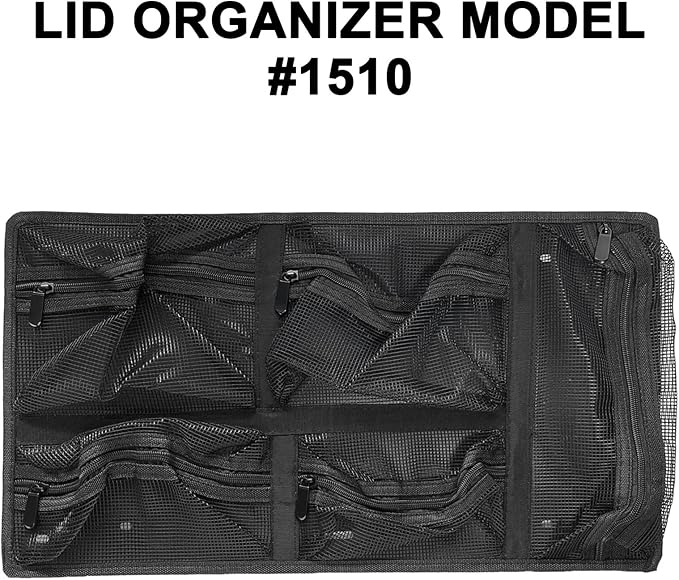 LAFENLIN Lid Organizer for Pelican 1510 Case, 5 Mesh Pockets Storage Organizer, Fits Camera Cases, Diving Dry Boxes, Hard Cases & Toolboxes – Includes Screws & Hook and Loop Strap, Durable, Shockproof
