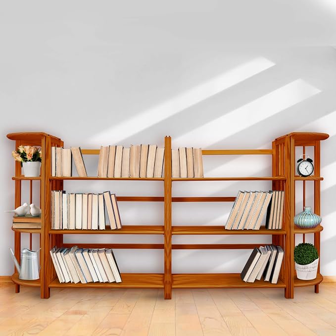 Casual Home 4-Shelf Corner Folding Bookcase, Natural
