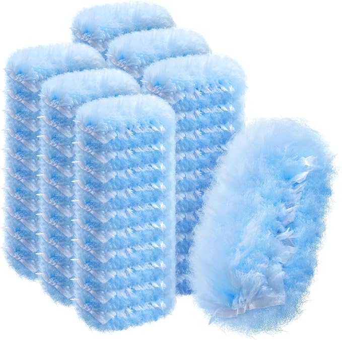 60 Count Electrostatic Duster Refills Compatible with Swiffer Duster, 6X Microfibers Heavy Duty 2 Side 360° Duster Refills, Disposable Multi Surface Dusters for Cleaning, Unscented