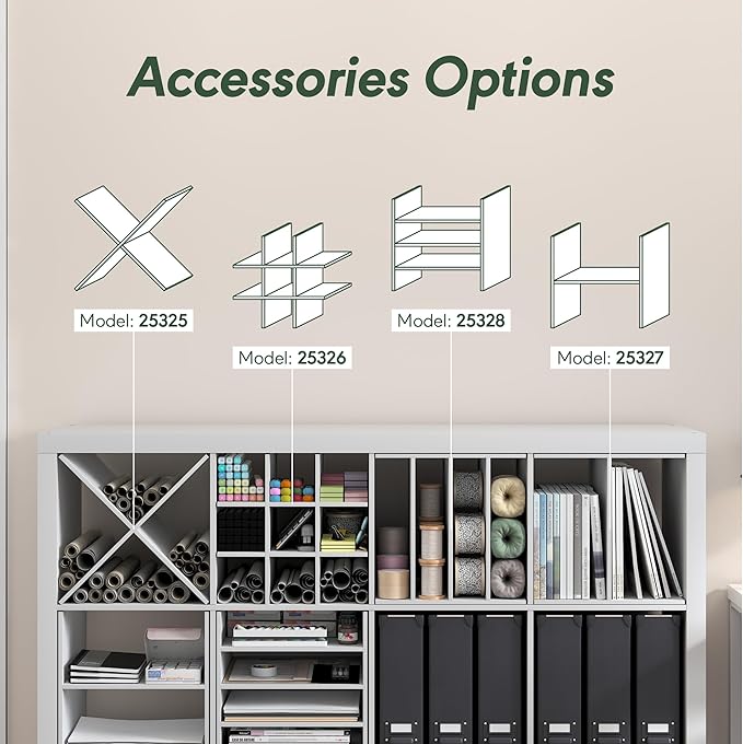 Furinno Cubicle X-Shelf Cube Insert, Cube Organizer, Plain White | Fits into Furinno Triple Thick Cubes, Ikea Kallax, for Organizers and Storage