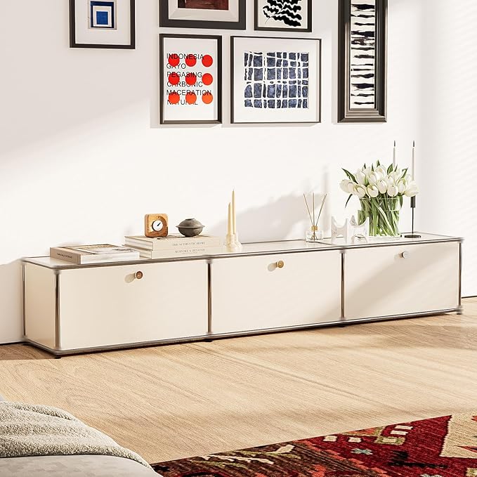 Modern Storage Cabinet White E Versatile Free-Standing Organizer for Living Room, Bedroom, and Home Office Décor