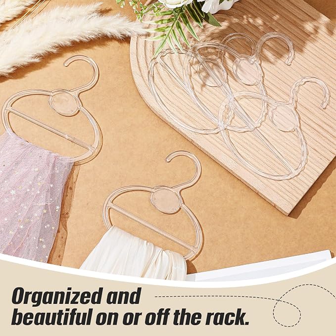 FoldTier Scarf Hanger Plastic Holder Organizer Space Saving Scarf Organizer Clothes Hanger for Scarves Headscarves Clothing Sorting Storing(Clear,100 Pcs)