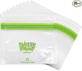 Smelly Proof 25 x Expandable Stand-Up & Fill REUSABLE Food Storage Bags, US Made, NO PEVA & BPA FREE, Reusable Freezer Bags, Dishwasher-Safe, Clear 3 mils STAND & FILL 4" x 3" - 25pk