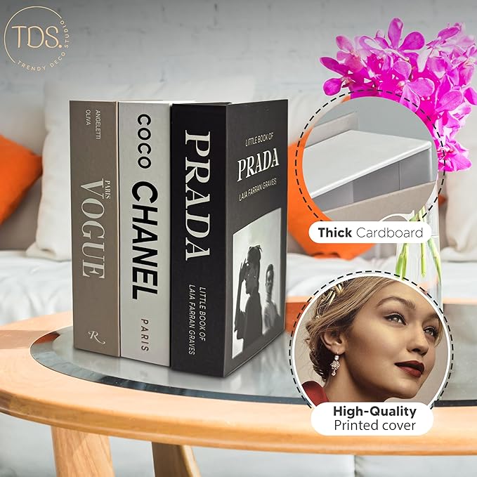 Designer Fake Books for Home Decor - Minimalist Coffee Table Decor, Celebrating Graduations - Set of 3 (Light)