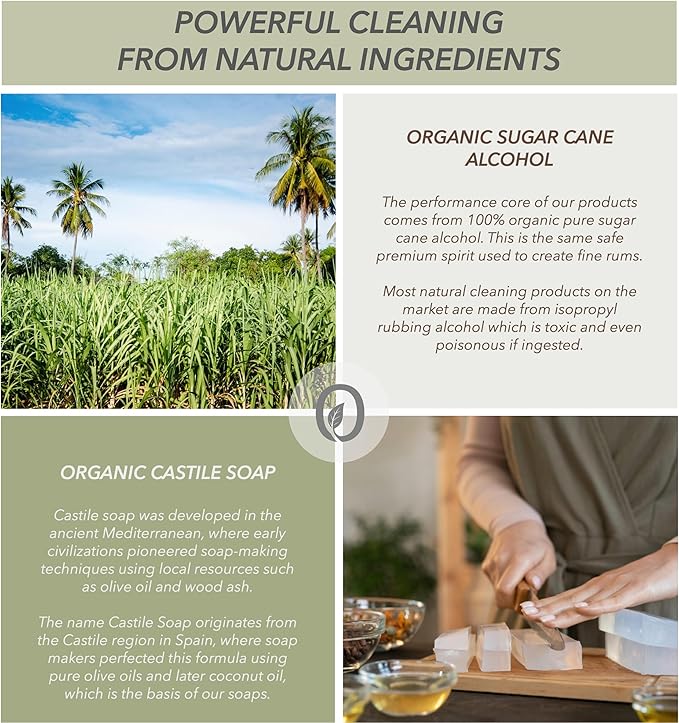 Non-Toxic Glass Cleaner - Natural Organic Ingredients that Truly Perform - 2 PACK (48oz) - Light Coconut & Bergamot Scent