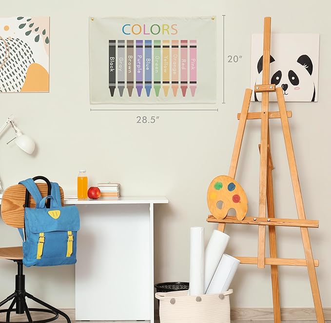 Classroom Wall Banner Decor-Teacher Gift-Inspirational Back to School Wall Art Flag Decor-Colors-Hanging Canvas Banner for Classroom Reading Corner Homeschool Teacher Office Reading Corner