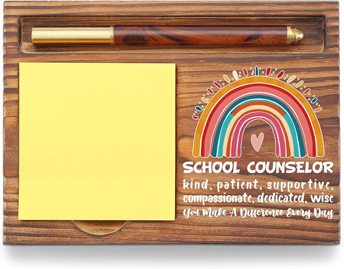 School Counselor Gift Sticky Note Holder, Appreciation Encouragement Desk Accessory for Teacher, Mentor, Coworker, Back to School or Counselor Appreciation Week TZP168