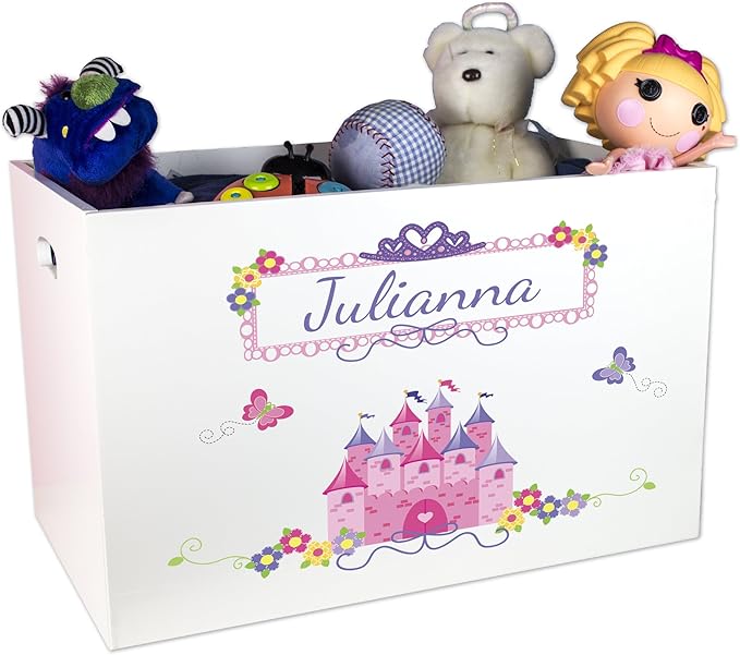 My Bambino Personalized Toy Storage Box and Bin Newborn Gift (Princess) | Personalized Kids Gift