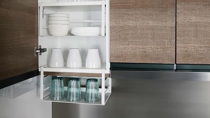 Nxconsu Under Shelf Basket, 2 Pack Under Shelf Storage Organizer, 16.1" | Heavy-Duty Metal Under Cabinet Shelf Basket Holds 30 lb with No-Drill Knob-Lock Clamp for Kitchen Pantry Cupboard