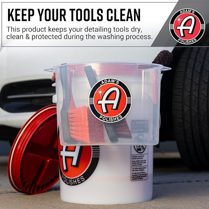 Adam's Polishes Bucket Organizer - Portable Multipurpose Bucket Attachment Tool Caddy for Organization, Cleaning, Storage, Detailing & Car Washing