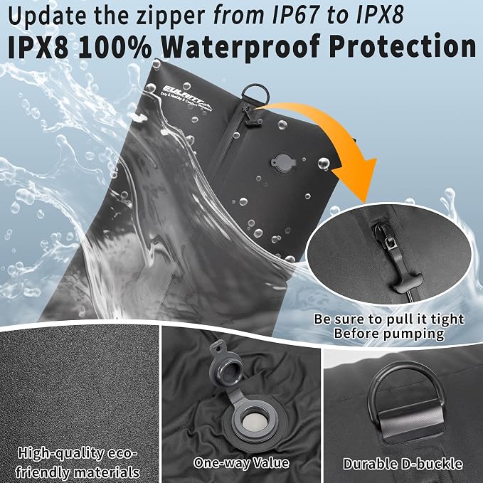 EULANT Travel Vacuum Bags,IPX8 Waterproof Vacuum Compression Bag | Vacuum Bags for Travel Carry-On Suitcase & Travel Backpack,Space Saver Bags Packing Organizers