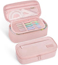 SUNEE Cute Pencil Case, Large Capacity Pencil Pouch, Big Storage Organizer for Stationery, Zipper Pen Bag, Back to School Supplies, Office Organizer Makeup Bag, for Teen Girl Boy Men Women, Pink
