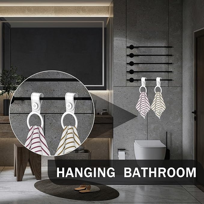 4 Pack Silicone Kitchen Towel Holder, Hanging Kitchen Towels; Dish Towel Holder for Cabinet, Oven, Stove, Sink – Durable, Non-Slip Design for Easy Hanging (White)
