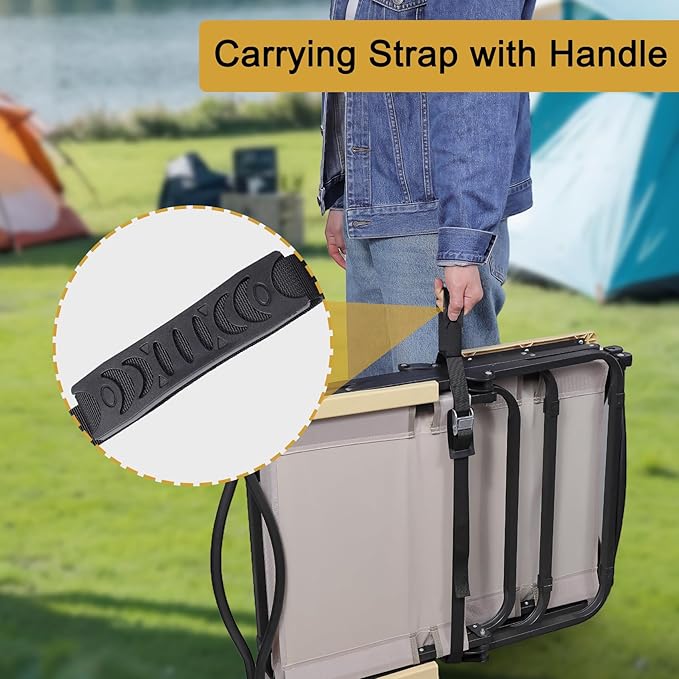 Carrying Strap with Handle, Adjustable Heavy Duty Cam Buckle Tie Down Straps for Safely Moving and Lifting Heavy Boxes, Camping Chairs and Mat (4 pcs 1" x 5')