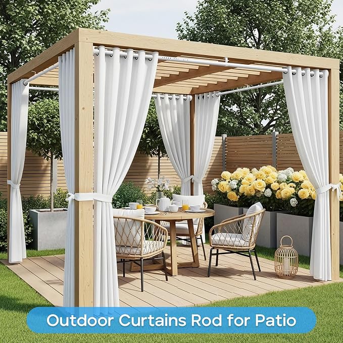 Tension Curtain Rod White Tension Rod 40 to 183 Inch Spring Curtain Rods Non Slip Tension Rods 1pcs For Windows No Drilling Adjustable Tension Rods of Curtains Window Closet Kitchen Wardrobe