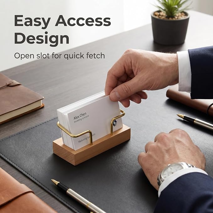 Business Card Holder for Desk,Card Display Stand for Office Reception Desktop Trade Show