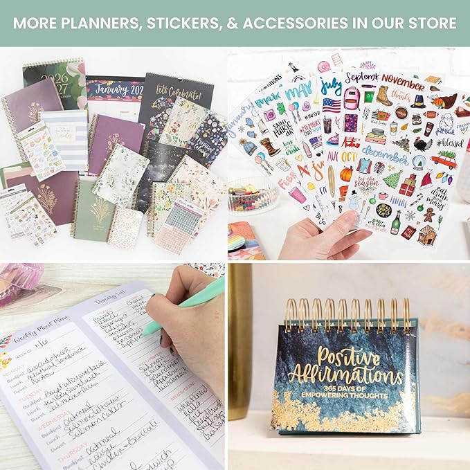 bloom daily planners 2026 Planner (January - December) Calendar Year Organizer - 5.5” x 8.25” - Weekly & Monthly Agenda Book with Stickers & Bookmark - Pink Poppies