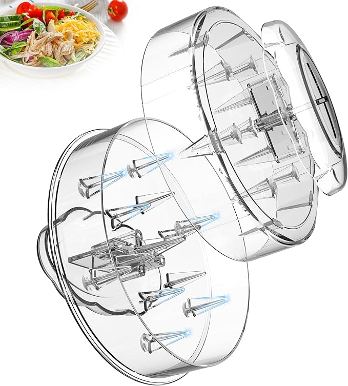 SURETIVIAN Chicken Shredder Tool Twist, 7.59” Clear Handheld Meat Shredder with Detachable Ergonomic Handle, Small Visible Kitchen Tools for Shred Chicken Pork Beef(2025 New)