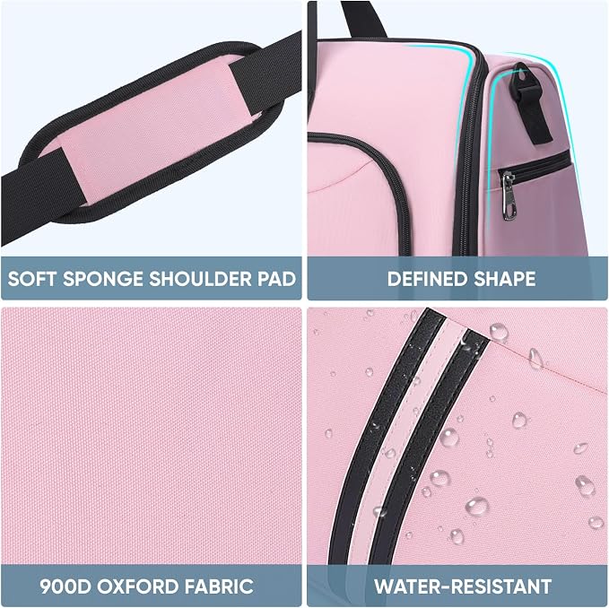 BALEINE Travel Garment Bag, Travel Suit Bag for Men, Water Resistant Carry on Garment Bag for Hanging Clothes, Garment Duffel Bag for Travel Business (Pink-Convertible)
