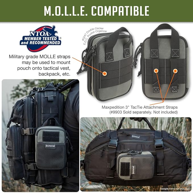 MAXPEDITION Double-Decker Pocket Organizer, Tactical Tool Pouch for Organization, EDC Pouch for Everyday Carry