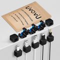 10 Pack Cord Organizer Magnetic Clips for Nightstand Under Desk Strong Adhesive Cable Management Wire Office Supplies Workspace Accessories Phone -Black