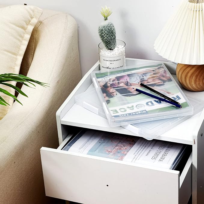 Gersoniel 4 Pcs Magazine Protectors A4 File Paper Storage Box Plastic | Magazine Covers Plastic Protector Clear Portable Project Case Holder Folder Document Organizer,2.1 x 9.1 Inch