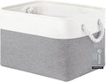 Large Storage Baskets- 15x11x10 inch Storage Bins for Shelves and Closet Organizing, Foldable Fabric Bin for Home Organization Clothes and Laundry (1-Pack, White&Gray)