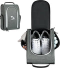 Golkcurx Golf Shoe Bag Travel Sport Shoe Carrier Bags for Men Women, Grey | Zippered, Side Accessory Pockets, for Socks, Tees, Golf Balls, Travel Sport Shoe Carrier, Golf Accessories, Golf Gifts