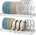 2 Pack pots and pans organizer under cabinet,kitchen organizers and storage,22" Pot and Pan Organizer Under Cabinet with 9 Adjustable Dividers Pot and Pan Lid Holders Rack Inside Cabinet