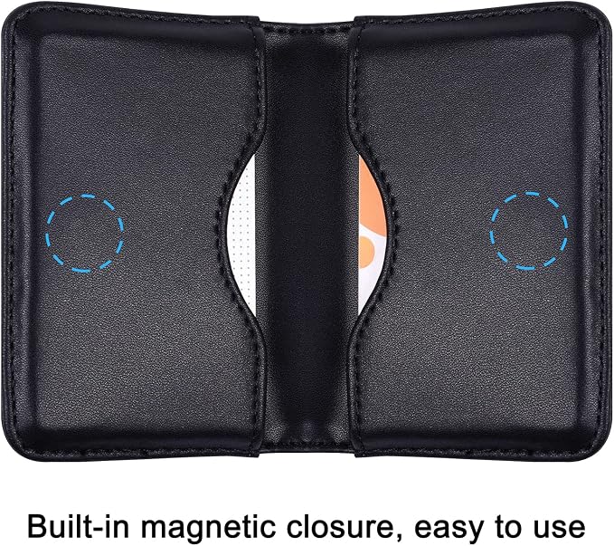 Wisdompro Business Card Holder, 2-Sided Folio Name Card Case | PU Leather Credit Card Holder Wallet with Magnetic Shut, Ultra Slim and Thin, for Business Cards & ID Cards, Men and Women