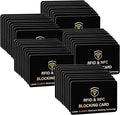 SaiTech IT 50 Pack RFID Blocking Card for Credit Debit ID Card, Black | Slim Anti-Theft Contactless NFC RFID Blocker Protector, Easily Fit into Wallet and Purse, for Men & Women